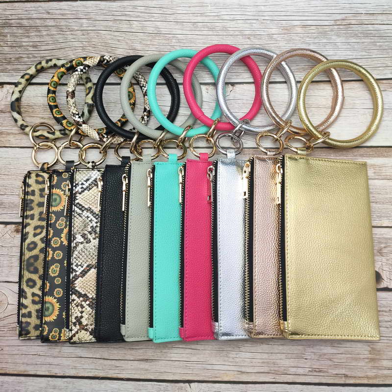 Personalized PU Leather Phone Wallet O RIng.