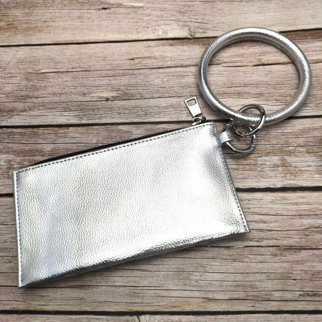 Personalized PU Leather Phone Wallet O RIng.