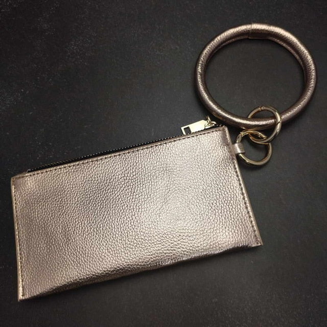 Personalized PU Leather Phone Wallet O RIng.