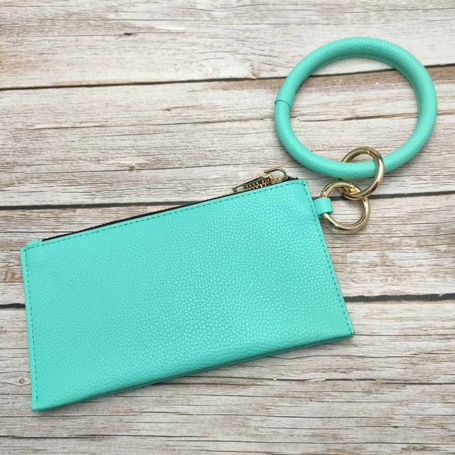 Personalized PU Leather Phone Wallet O RIng.