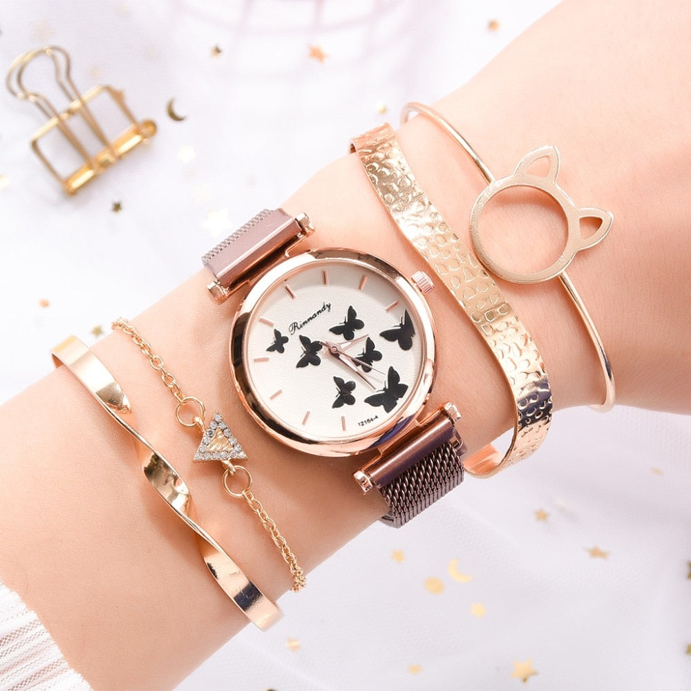 Luxury Buckle Women's Butterfly Watches
