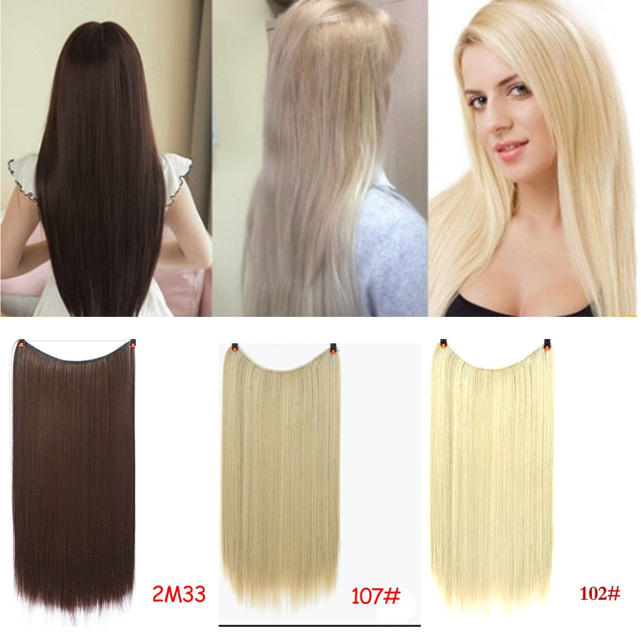 24" Invisible Wire No Clips In Hair Extensions