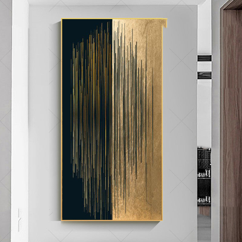 Black Gold Lines Canvas