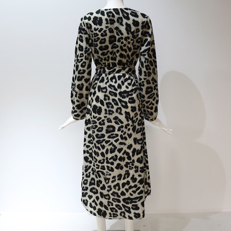 Leopard Print Robe Dress