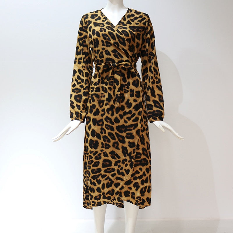 Leopard Print Robe Dress