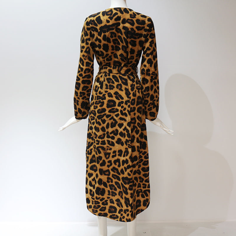 Leopard Print Robe Dress