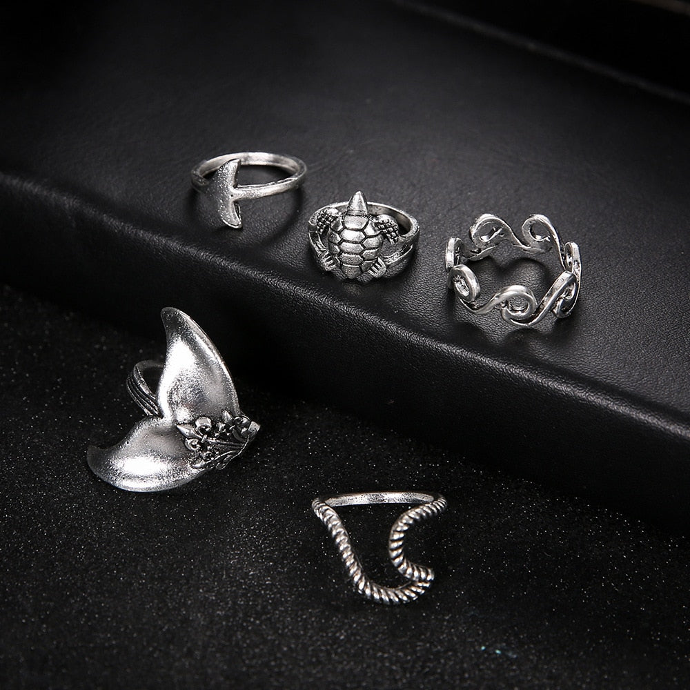 5pcs/set Vintage Rings for Women