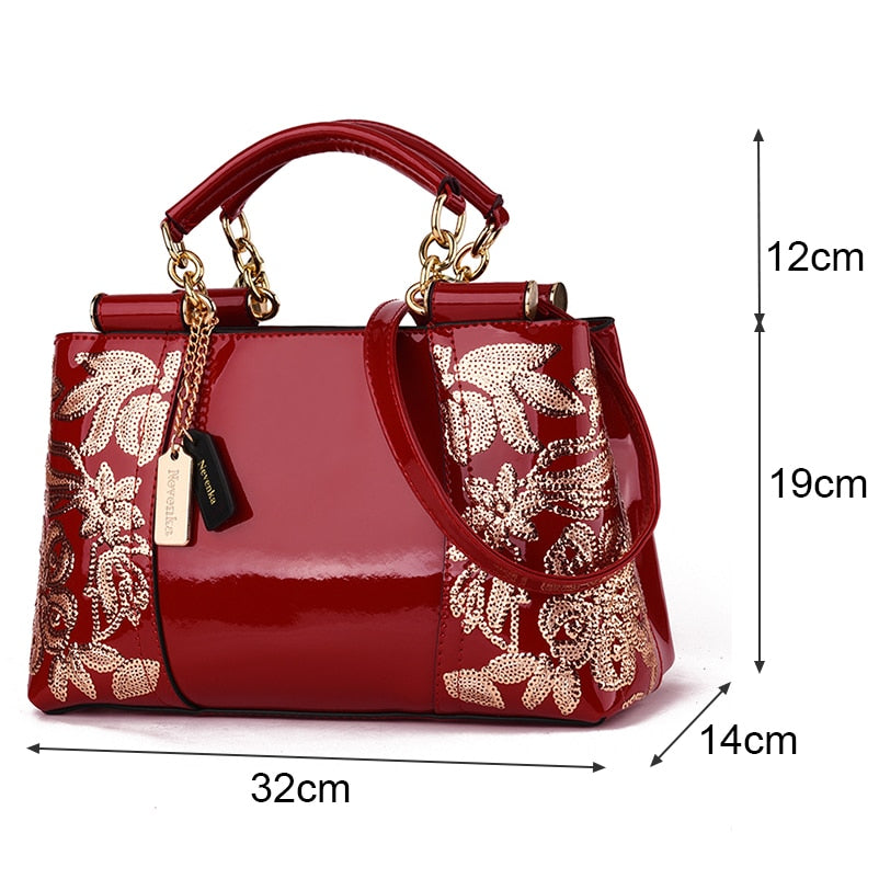 Nevenka Embroidery Women Bag Leather Purses and Handbags