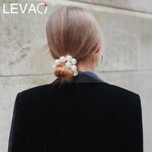 Elegant Big Simulation Pearls Ponytail