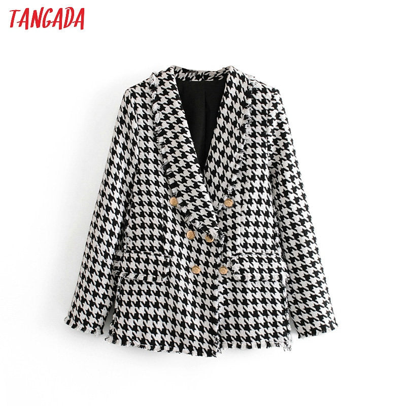 Women Thick Tweed Coats Jacket Long sleeves