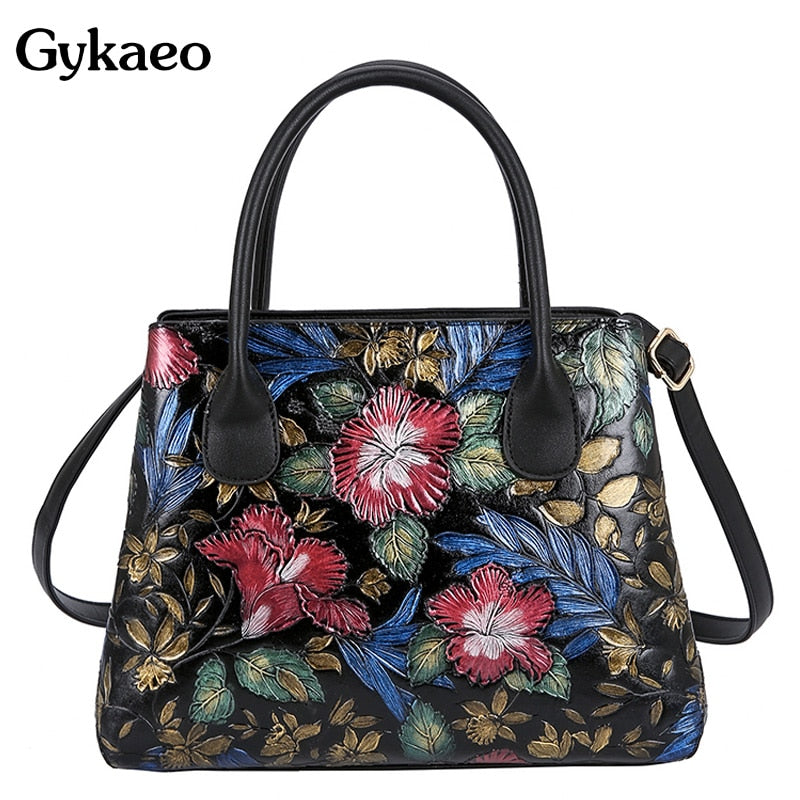 Gykaeo Luxury Handbags Women Bags Designer Embroidery Flower