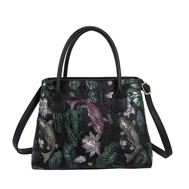 Gykaeo Luxury Handbags Women Bags Designer Embroidery Flower