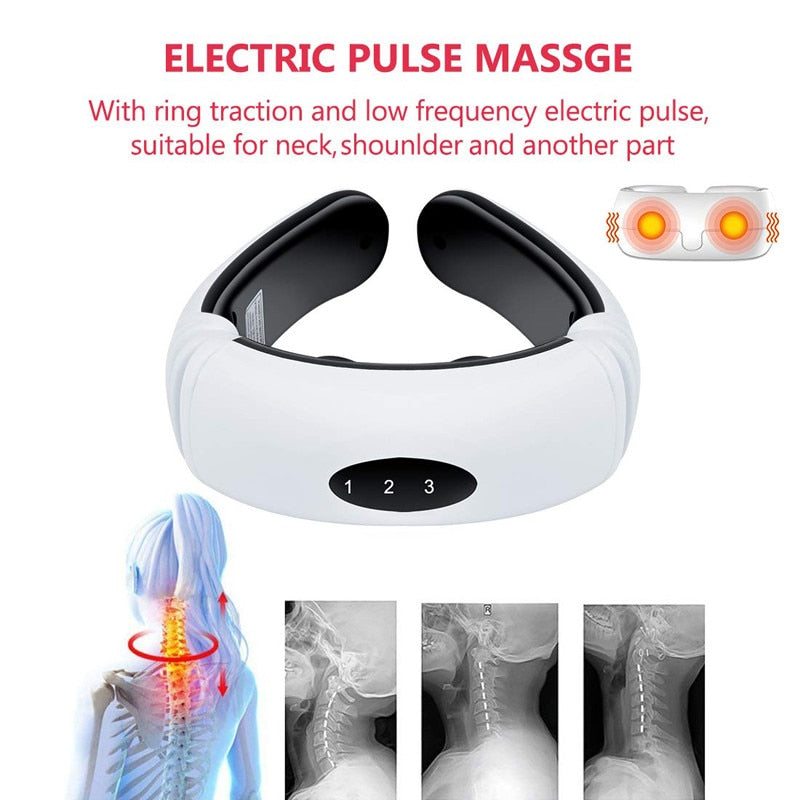 Electric pulse back and neck massager with infrared heating pain relief tool