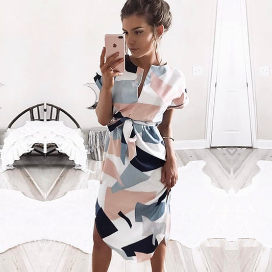 Geometric Print Women's Dress