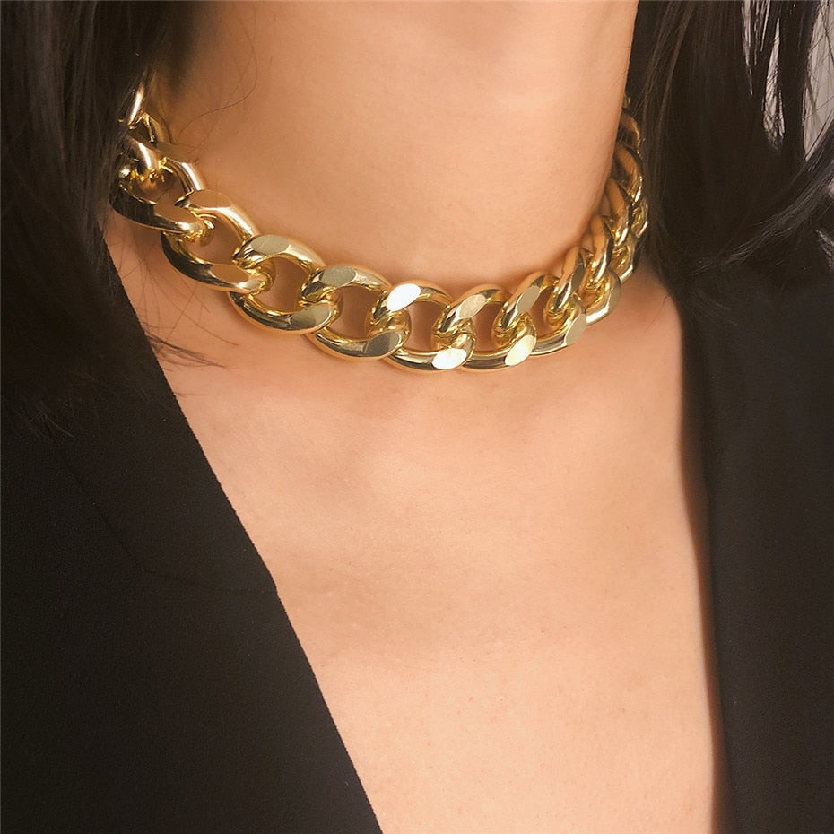Punk Miami Cuban Choker Necklace Collar Statement Hip Hop Big