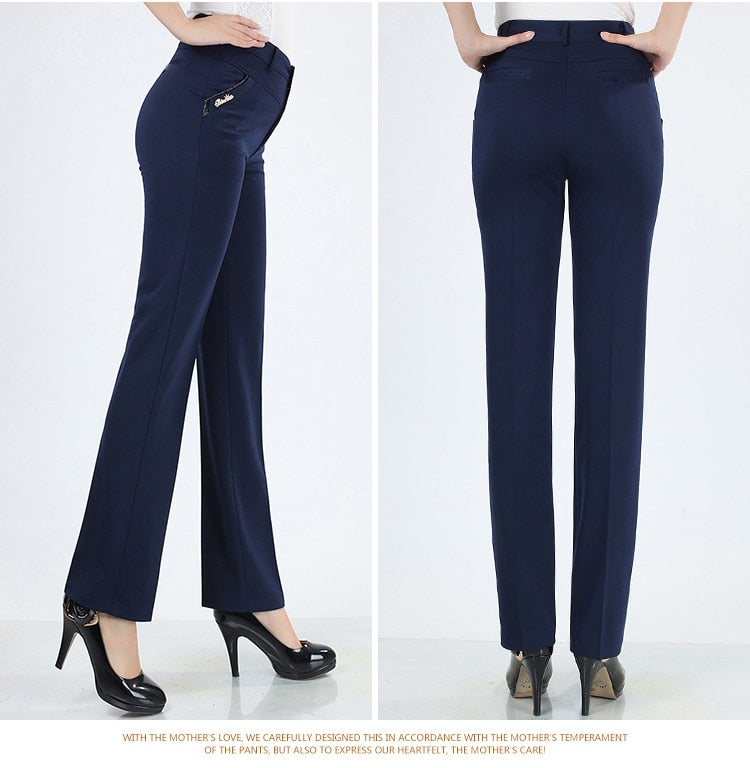 Women Trousers straight pants high waist