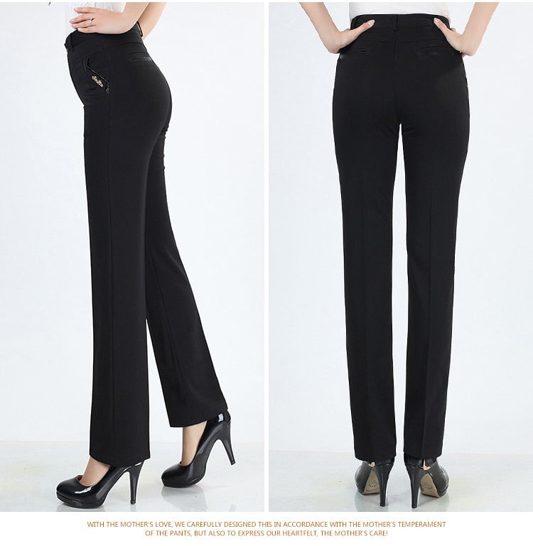 Women Trousers straight pants high waist