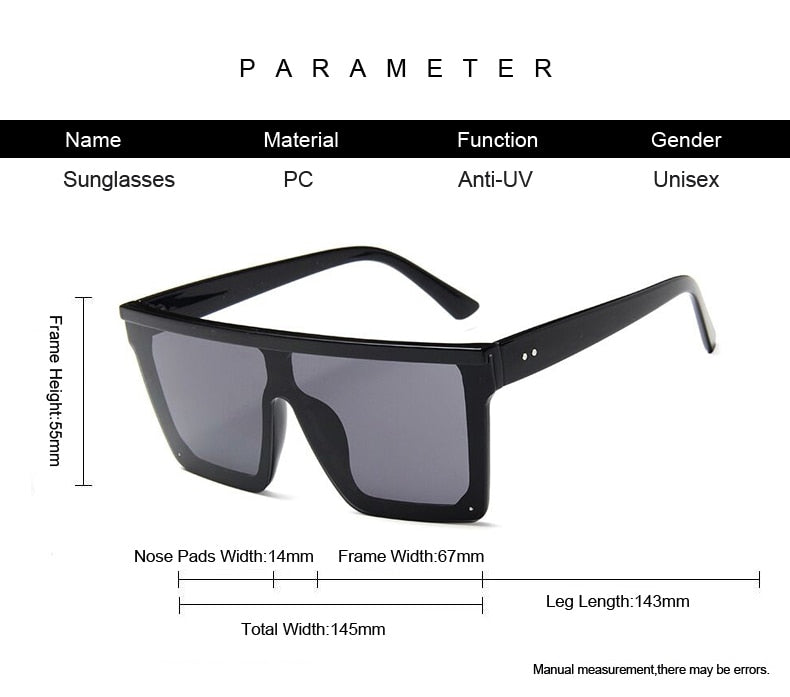 Black Square Sunglasses Women Big Frame