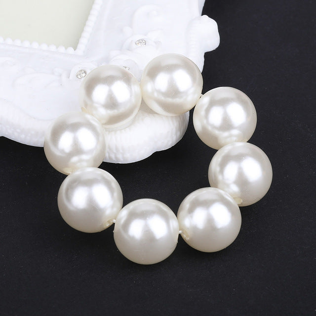 Elegant Big Simulation Pearls Ponytail