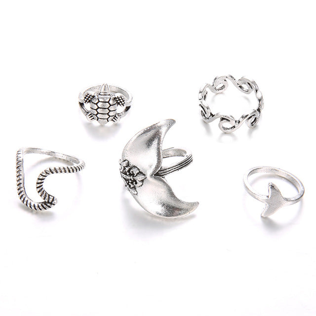 5pcs/set Vintage Rings for Women