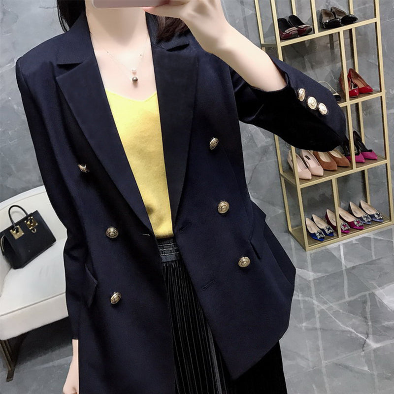 Women Double Breasted Long Blazers