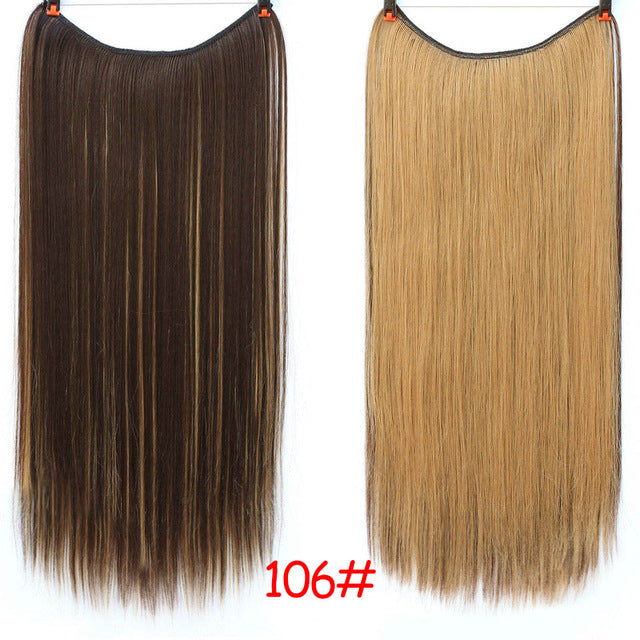 24" Invisible Wire No Clips In Hair Extensions