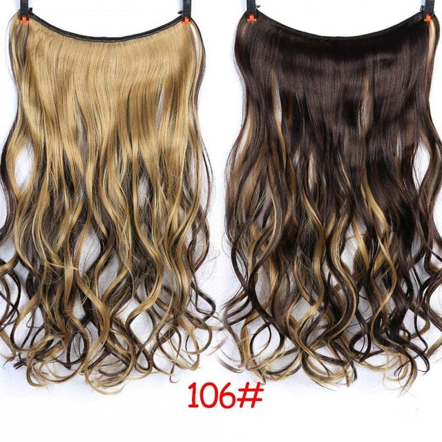 24" Invisible Wire No Clips In Hair Extensions