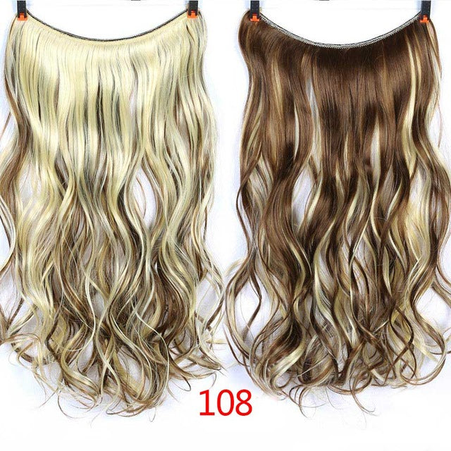 24" Invisible Wire No Clips In Hair Extensions