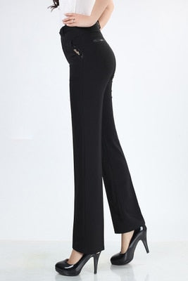 Women Trousers straight pants high waist