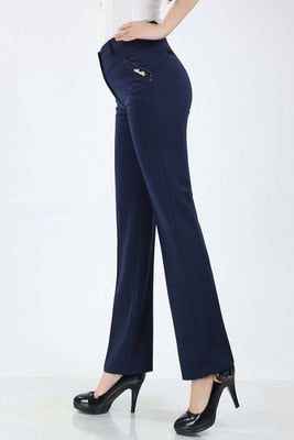 Women Trousers straight pants high waist