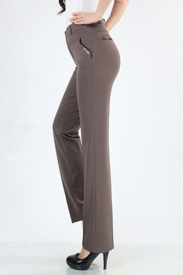 Women Trousers straight pants high waist