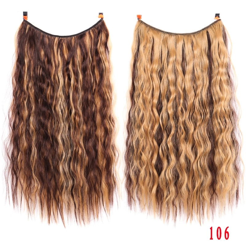 24" Invisible Wire No Clips In Hair Extensions