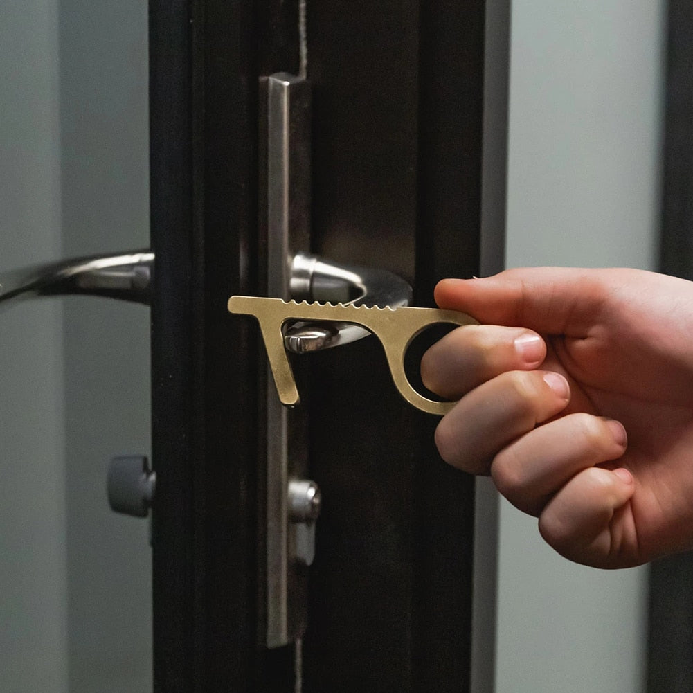 Antimicrobial Brass Contactless Key  Door Opener