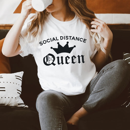 Women Social Distance Queen Shirt