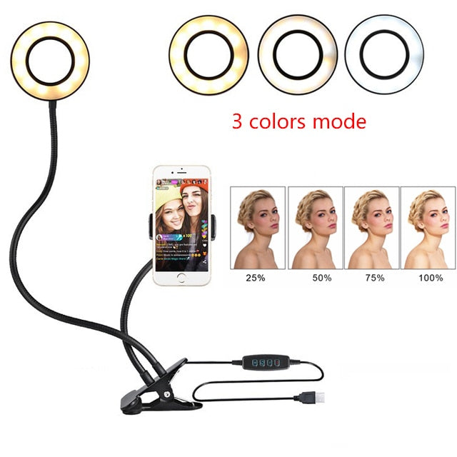 Professional Portable LED Light with Cell Phone Holder