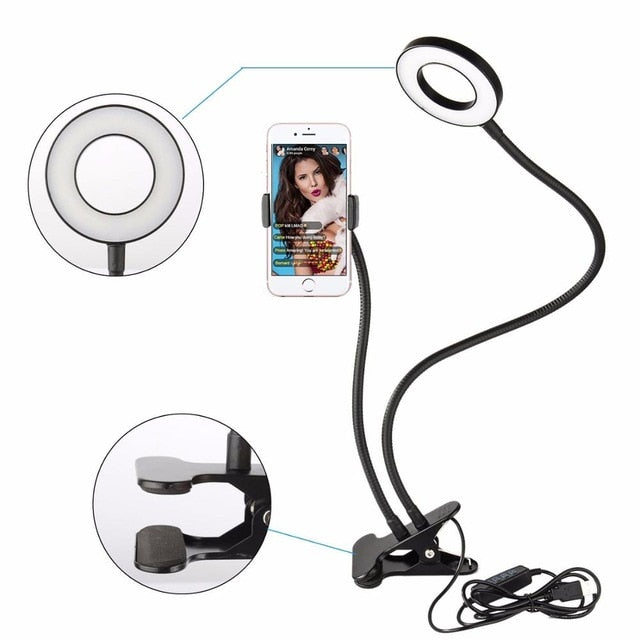 Professional Portable LED Light with Cell Phone Holder