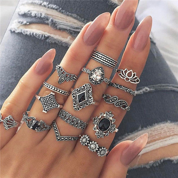 15 Pcs/set Women Fashion Rings