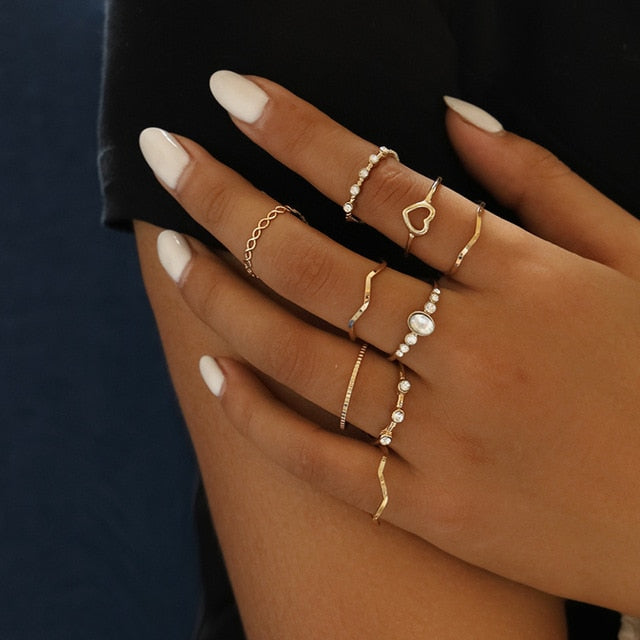 15 Pcs/set Women Fashion Rings