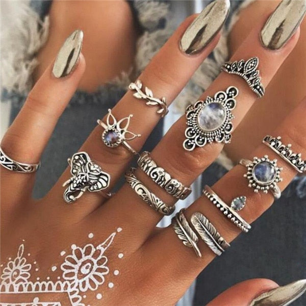 15 Pcs/set Women Fashion Rings