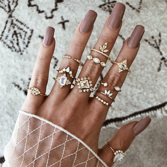 15 Pcs/set Women Fashion Rings