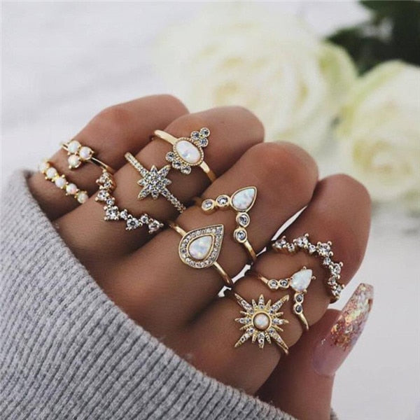 15 Pcs/set Women Fashion Rings