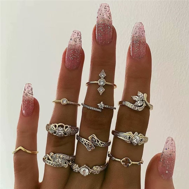 15 Pcs/set Women Fashion Rings