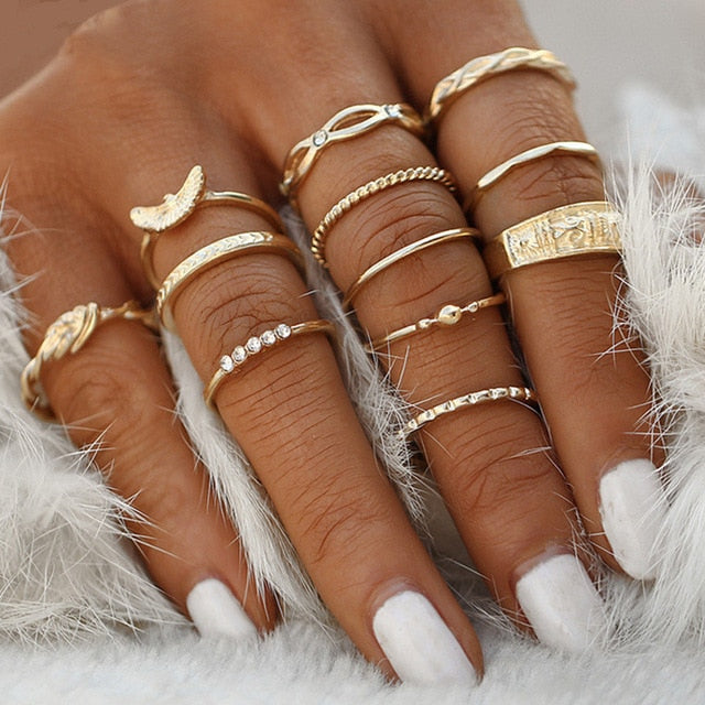 15 Pcs/set Women Fashion Rings