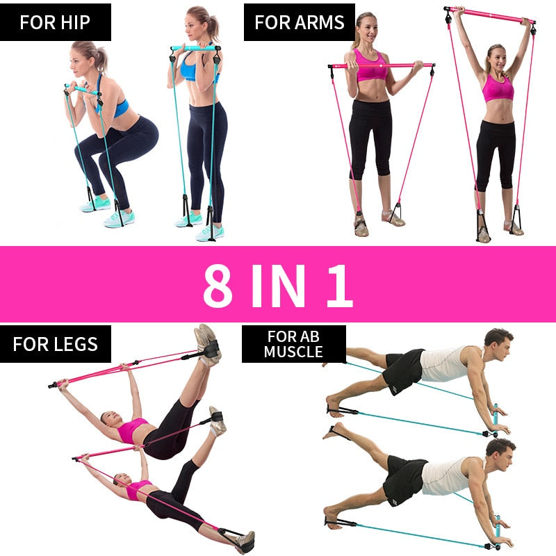 Pilates Bar-Procircle Pilates Bar Kit with Resistance Band