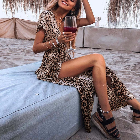 Sleeveless Leopard Print Dress Ladies