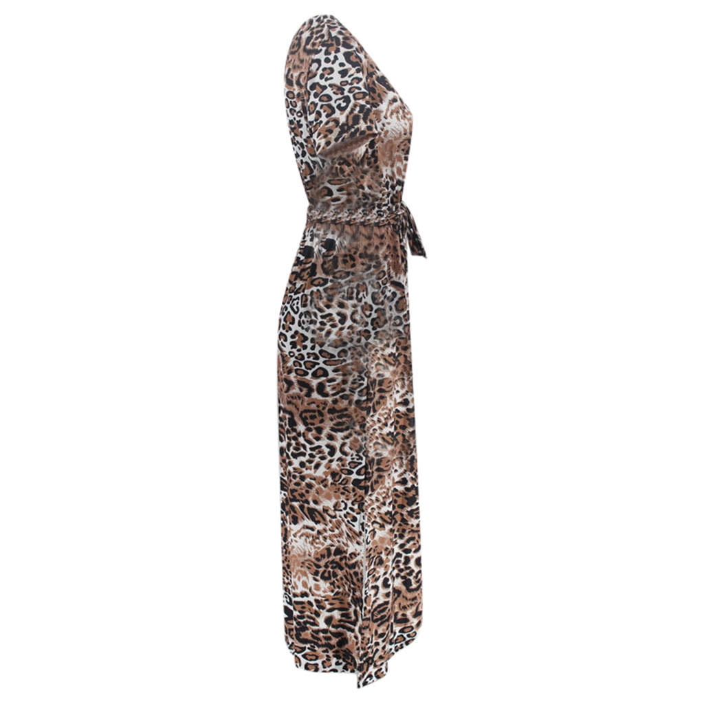 Sleeveless Leopard Print Dress Ladies