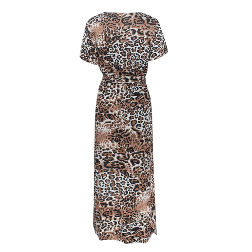 Sleeveless Leopard Print Dress Ladies