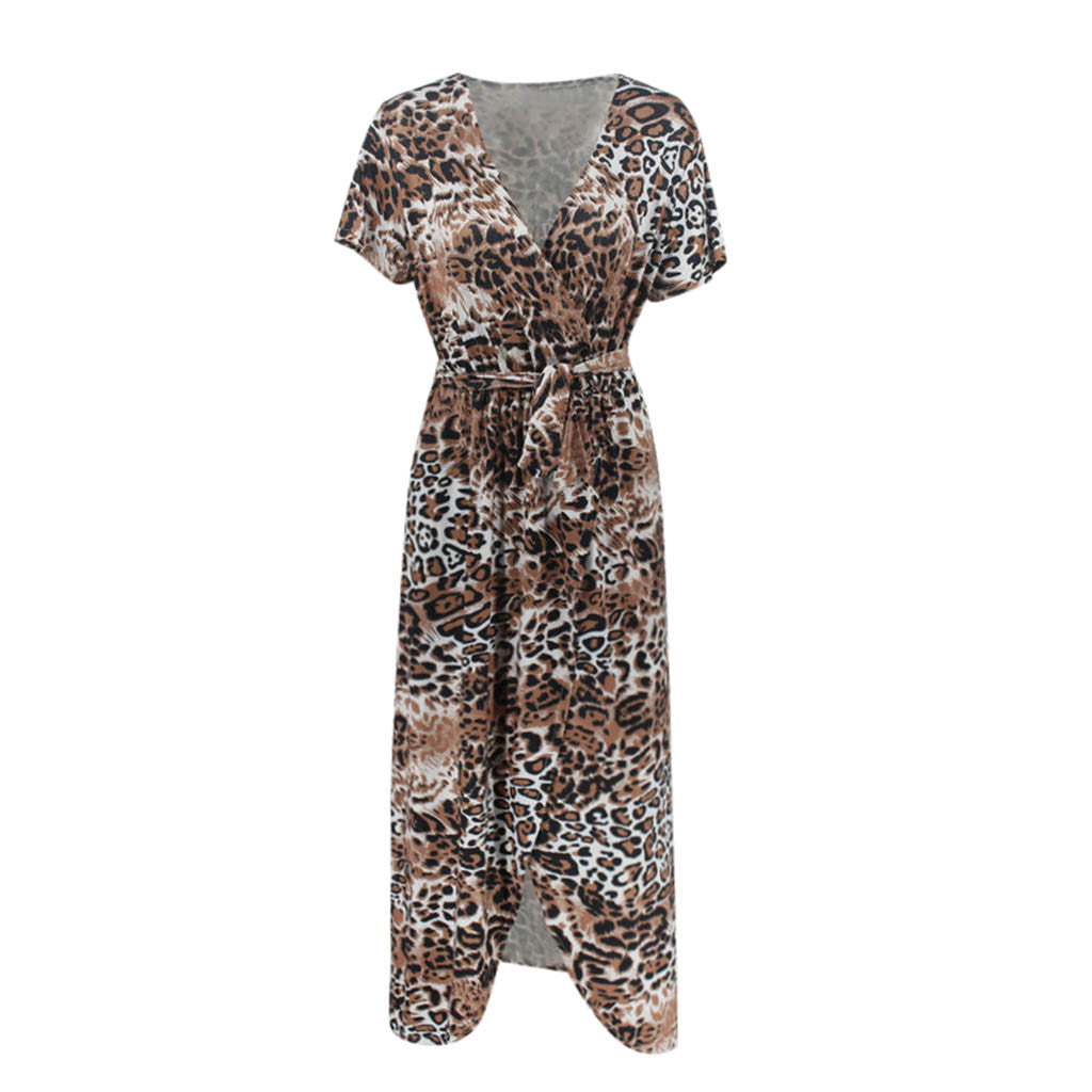 Sleeveless Leopard Print Dress Ladies