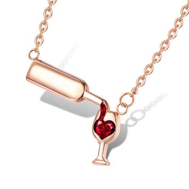 Love Wine Women Pendant Necklace