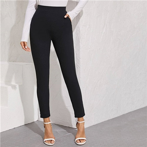 Solid Elastic Waist Pocket